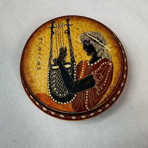 Handmade Greek Ceramic Apollo Trinket Box by Nina Ceramics | Mythology Art Decor